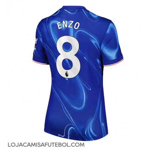 Camisa de Futebol Chelsea Enzo Fernandez #8 Equipamento Principal Mulheres 2024-25 Manga Curta